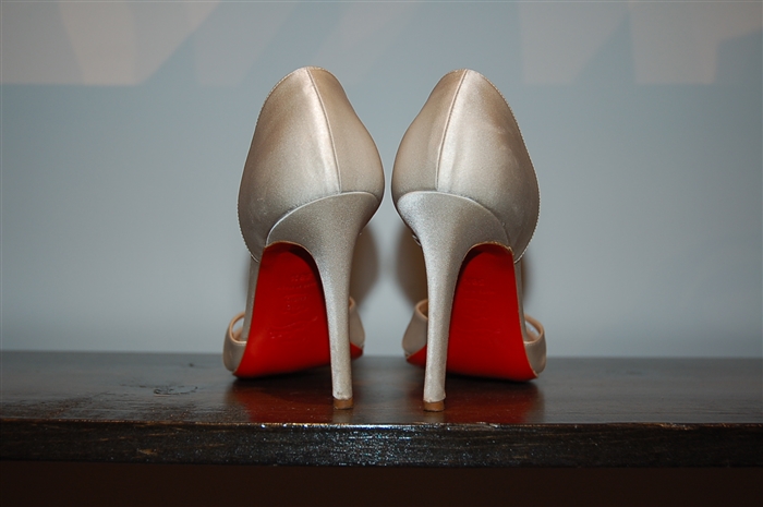 Ivory Christian Louboutin Sandal, size 8.5