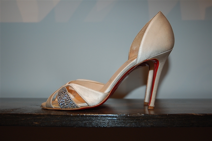 Ivory Christian Louboutin Sandal, size 8.5