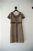Chocolate & Cream Oscar de la Renta Tweed Dress, size S