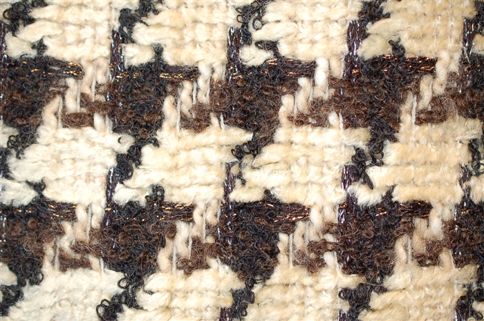 Chocolate & Cream Oscar de la Renta Tweed Dress, size S