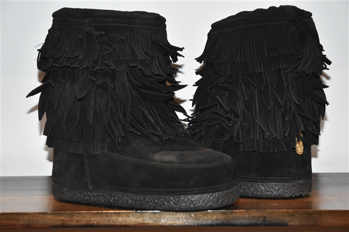 Black Suede Aquazzura Moon Boots, size 7