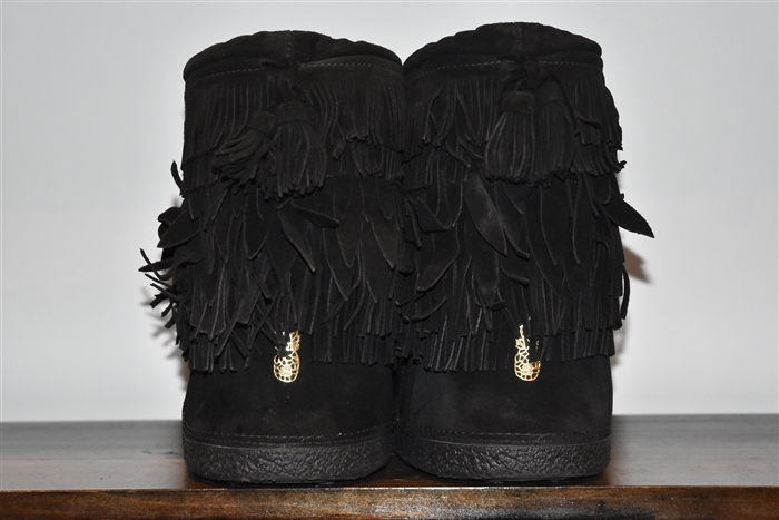 Black Suede Aquazzura Moon Boots, size 7