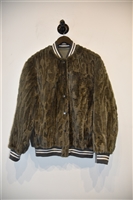 Dark Silver Brunello Cucinelli Shearling Jacket, size 6