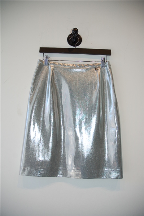 Metallic Silver Versace Jeans Couture Pencil Skirt, size 10