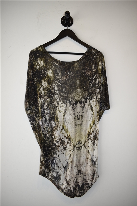 Abstract Print Helmut Lang Short-Sleeved Top, size M