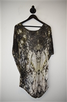 Abstract Print Helmut Lang Short-Sleeved Top, size M
