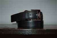 Black Leather Versace Belt, size L