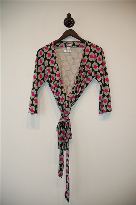Geometric Diane von Furstenberg Wrap Top, size 8