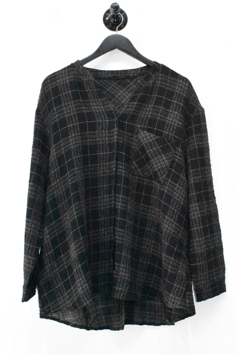 Black Check Transit Button Shirt, size L