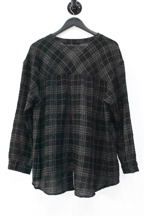 Black Check Transit Button Shirt, size L