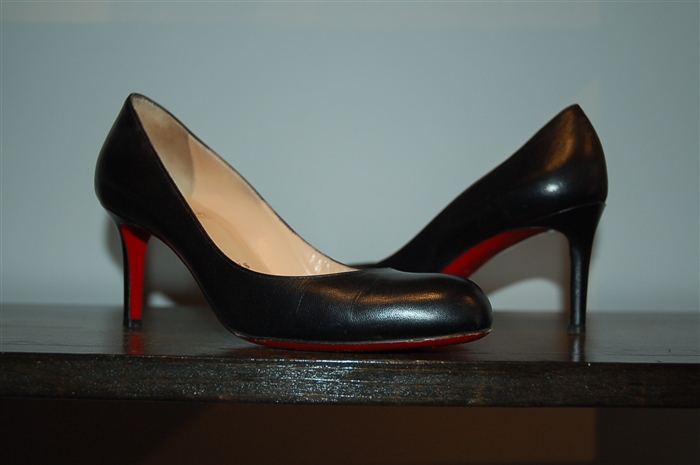 Black Leather Christian Louboutin Pumps, size 7