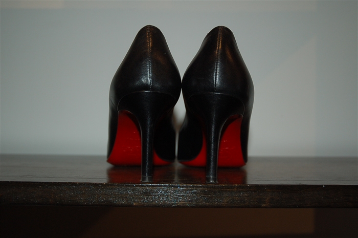 Black Leather Christian Louboutin Pumps, size 7