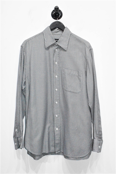 Houndstooth Giorgio Armani Button Shirt, size L