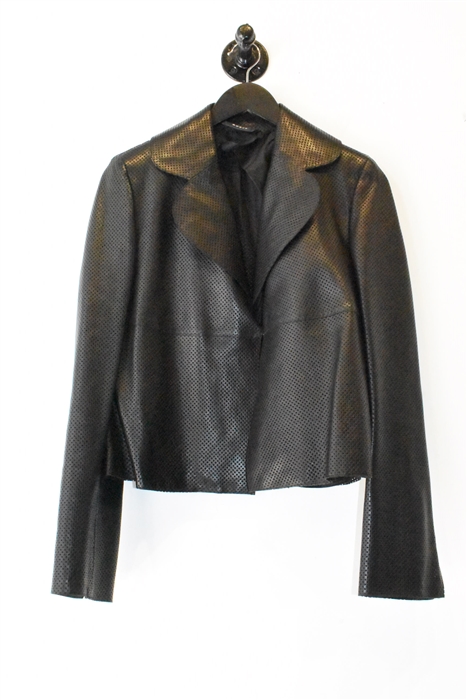 Black Leather Akris Leather Jacket, size 8