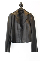 Black Leather Akris Leather Jacket, size 8
