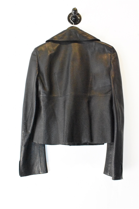 Black Leather Akris Leather Jacket, size 8