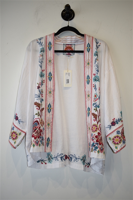 Bright White Johnny Was Kimono Top, size M