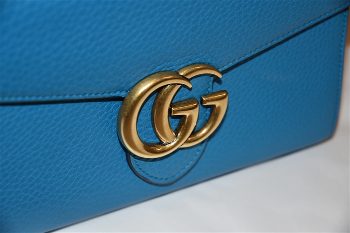 Ocean Blue Gucci Wallet on Chain, size S