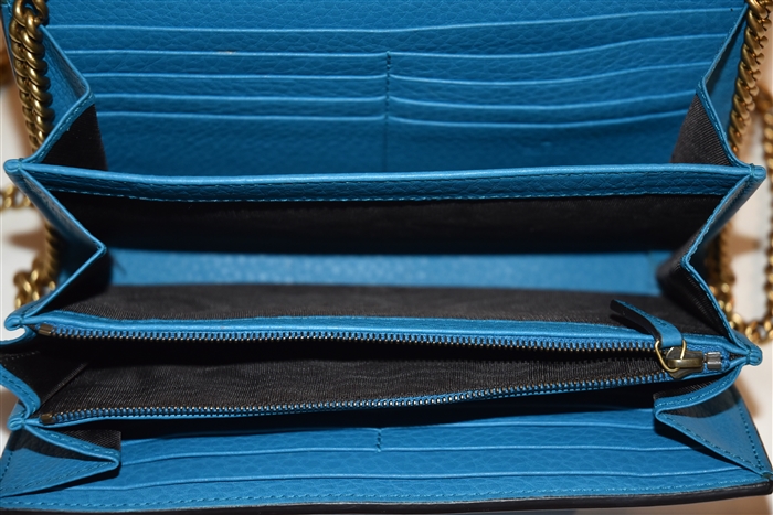 Ocean Blue Gucci Wallet on Chain, size S