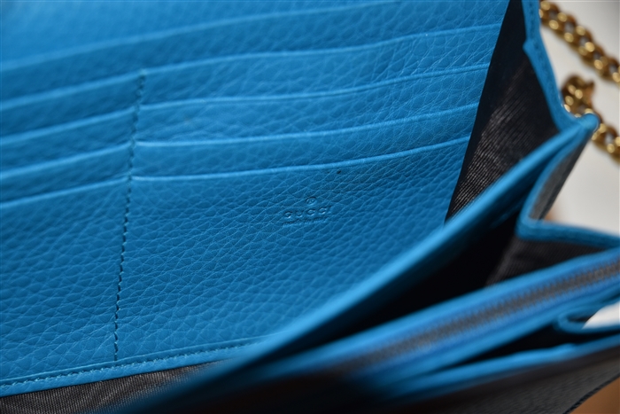Ocean Blue Gucci Wallet on Chain, size S