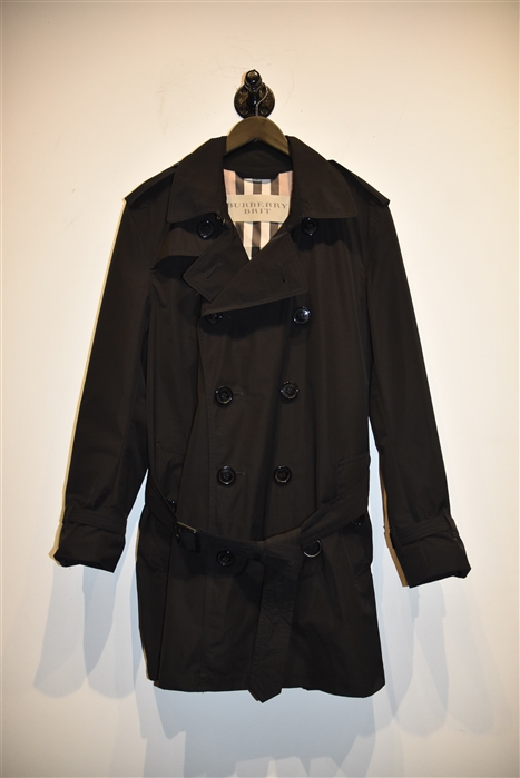Basic Black Burberry Trench Coat, size M