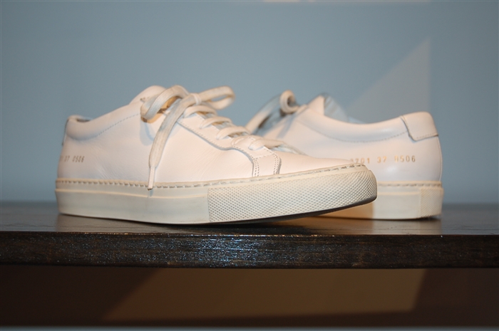 Bright White Common Projects Sneaker, size 8