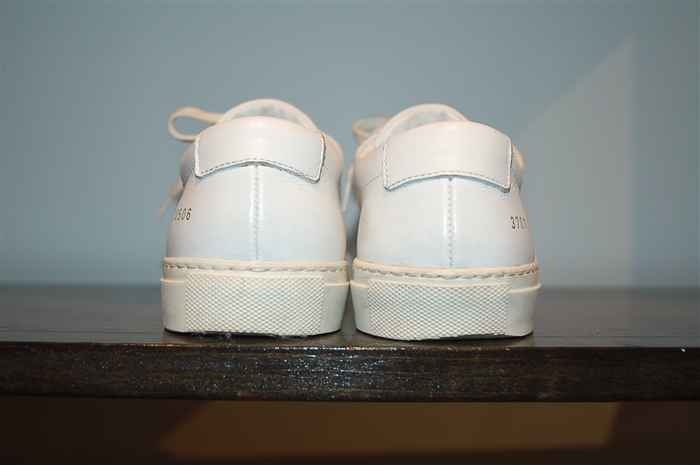Bright White Common Projects Sneaker, size 8