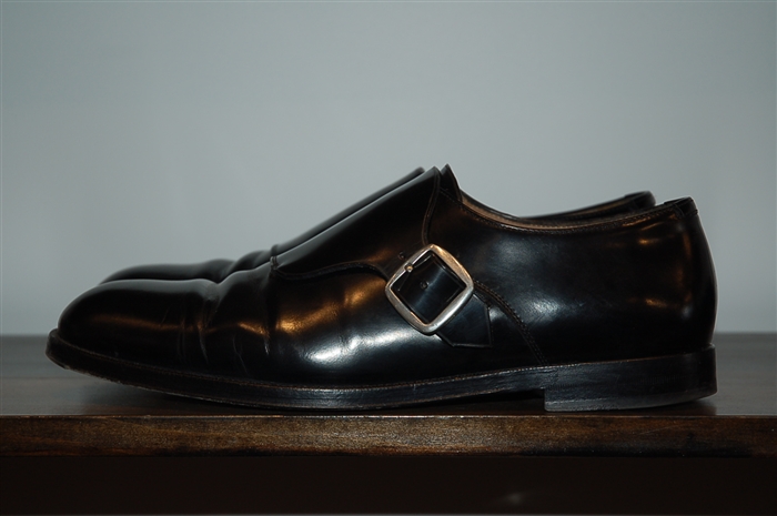 Black Leather Jimmy Choo Monkstrap, size 13