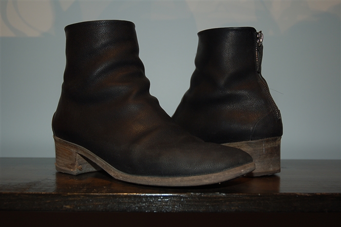 Black Leather Marsell Boots, size 9.5