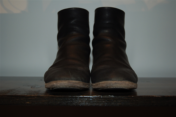 Black Leather Marsell Boots, size 9.5
