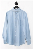 Light Denim Brunello Cucinelli Button Shirt, size M