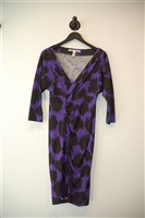 Purple & Black Diane von Furstenberg Sheath Dress, size 8