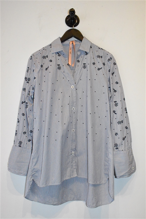 Navy Stripe Marc Cain Shirt, size M