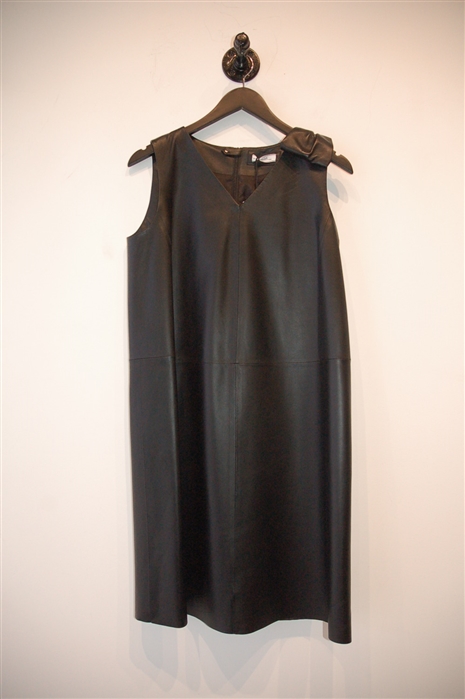 Black Leather Desa Leather Dress, size 6