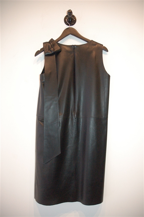 Black Leather Desa Leather Dress, size 6