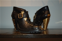 Black Leather Miu Miu Booties, size 7.5