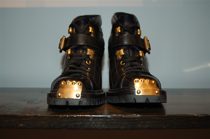 Black Leather Miu Miu Booties, size 7.5