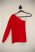 Bright Red Alexander Wang One-Sleeve Top, size XS