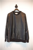 Black Leather 3.1 Phillip Lim Sweatshirt, size 6