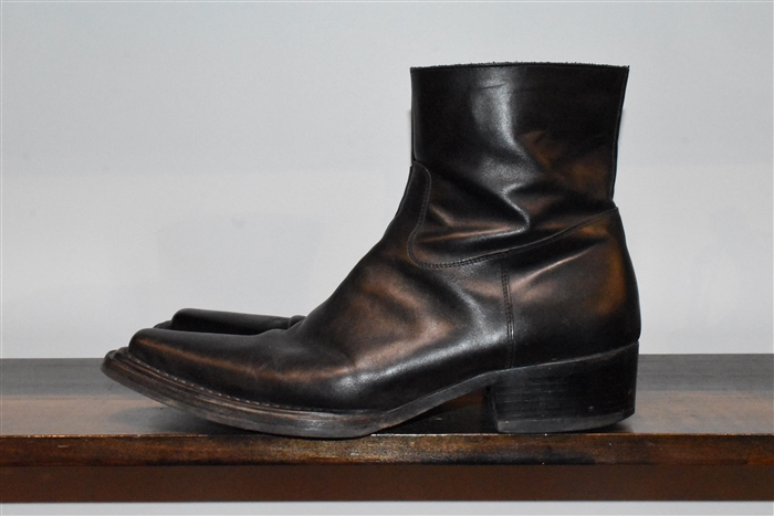 Black Leather Acne Studios Ankle Boot, size 12