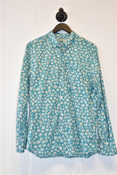 Floral Burberry Button Shirt, size L