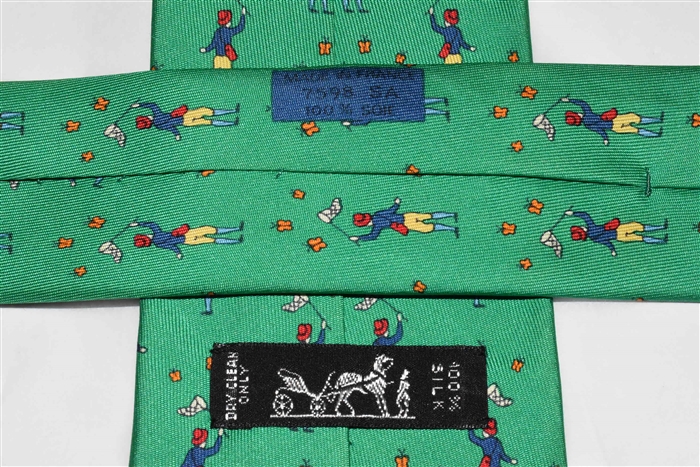 Kelly Green Hermes Tie, size O/S