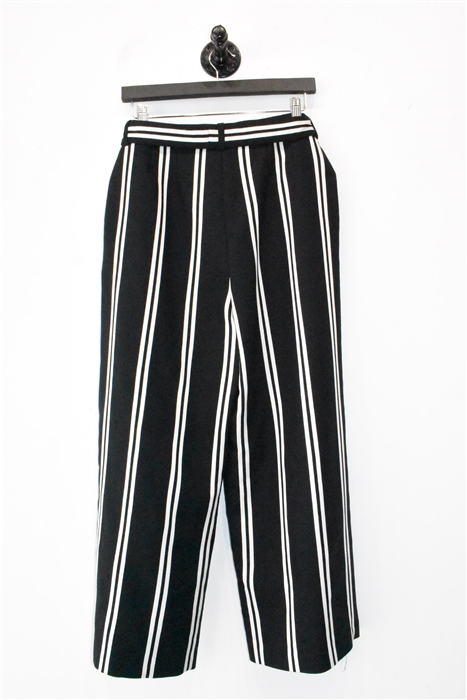 Black Stripe Maje Wide-Leg Trousers, size 8