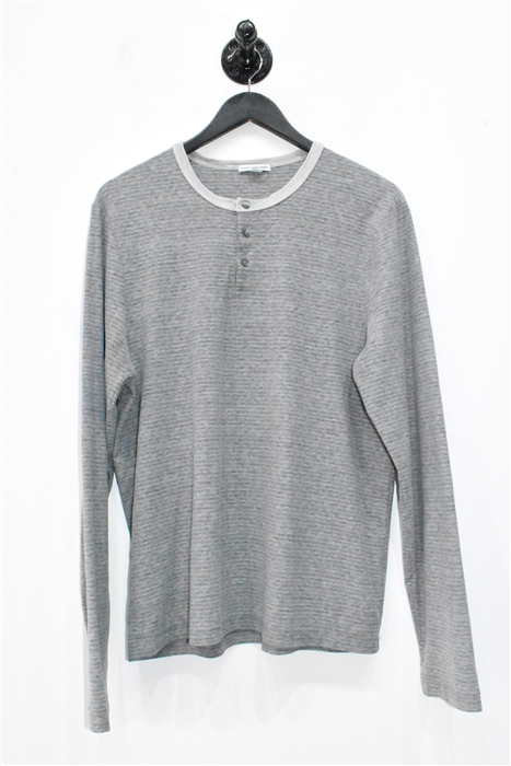 Gray Stripe James Perse Henley, size M