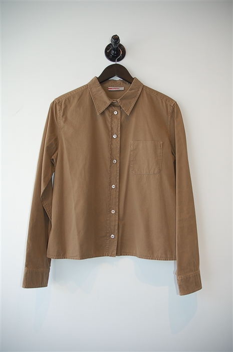 Russet Prada Button Shirt, size 10