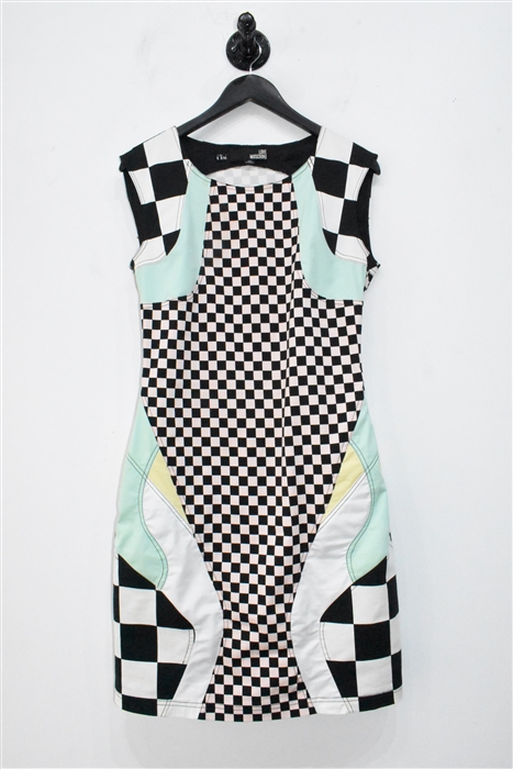 Checkerboard Moschino - Love Sheath Dress, size 8