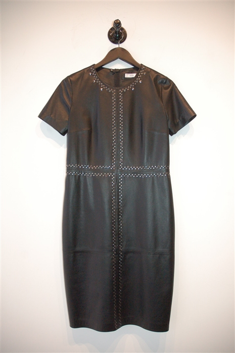 Black Leather Desa Leather Dress, size 4