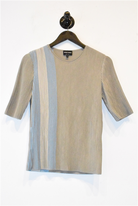 Taupe Giorgio Armani Short-Sleeved Top, size 8