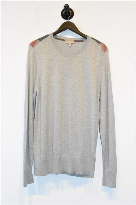 Heather Gray Burberry Pullover, size XL