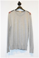Heather Gray Burberry Pullover, size XL